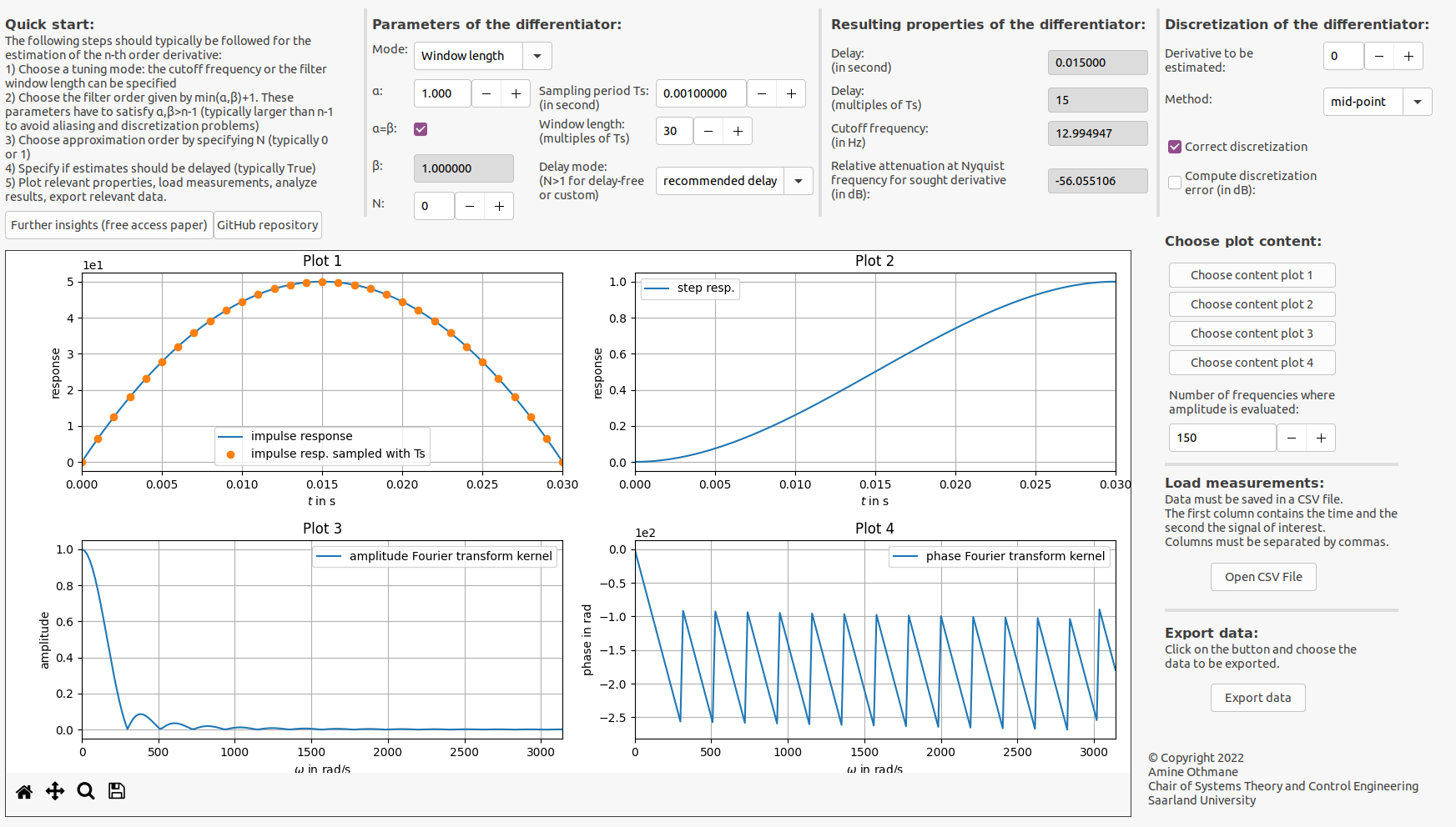 Graphical user interface of AlgDiff
